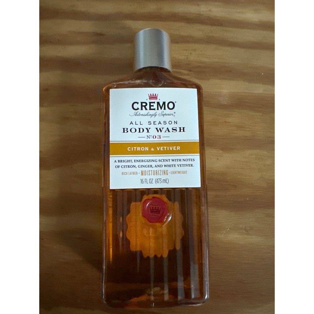 Cremo All Season Body Wash No. 03 Citron & Vetiver 16 fl oz Moisturizing Formula
